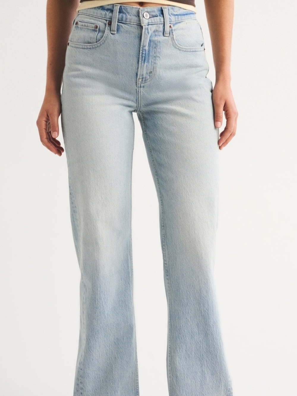 Abercrombie & Fitch High-Rise Light Blue Straight Jeans